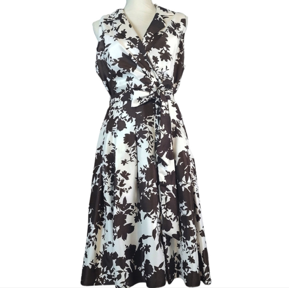 New Jessica Howard Women's Floral Print  Fit Flare Swing Dress SZ 14P
